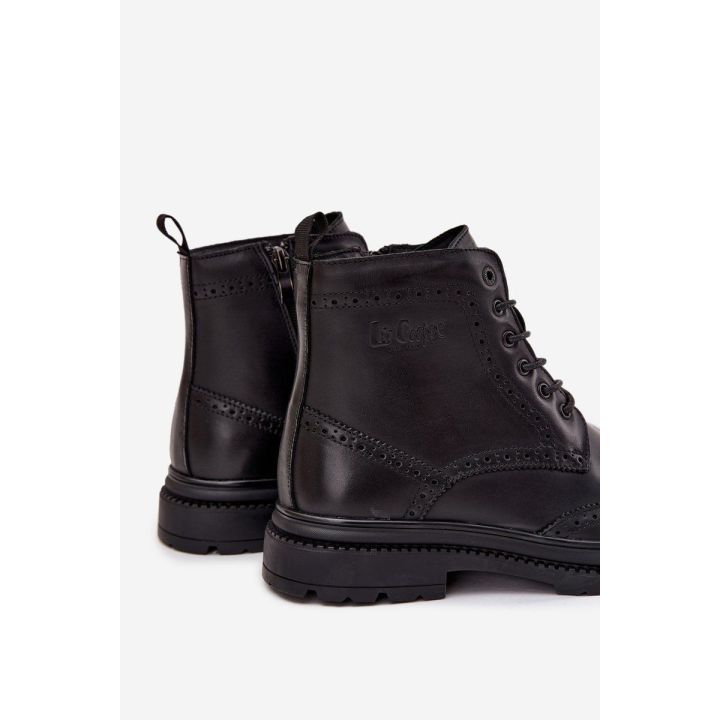 Aulinukai juodi odiniai su dekoratyvinėmis skylutėmis Lee Cooper