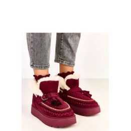 Sniego batai bordo su kailiu ir kutais Solea