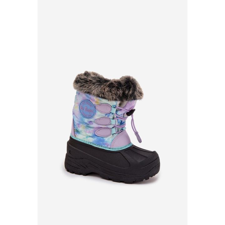 Vaikiški sniego batai violetiniai su pūkeliu ir elastiniu Lee Cooper