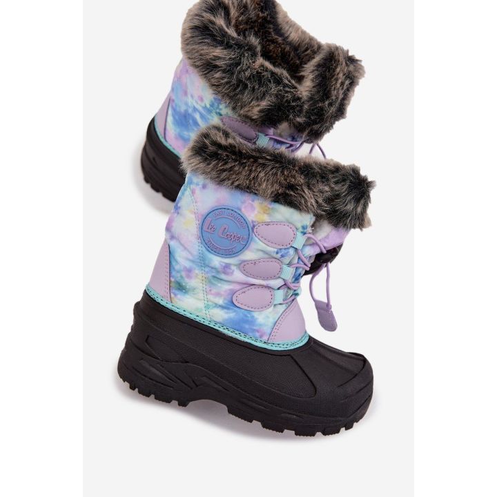 Vaikiški sniego batai violetiniai su pūkeliu ir elastiniu Lee Cooper