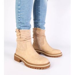 Aulinukai smėlio spalvos su raukšlėta aule Lovisa – šilumai ir stiliui vėsiomis dienomis.