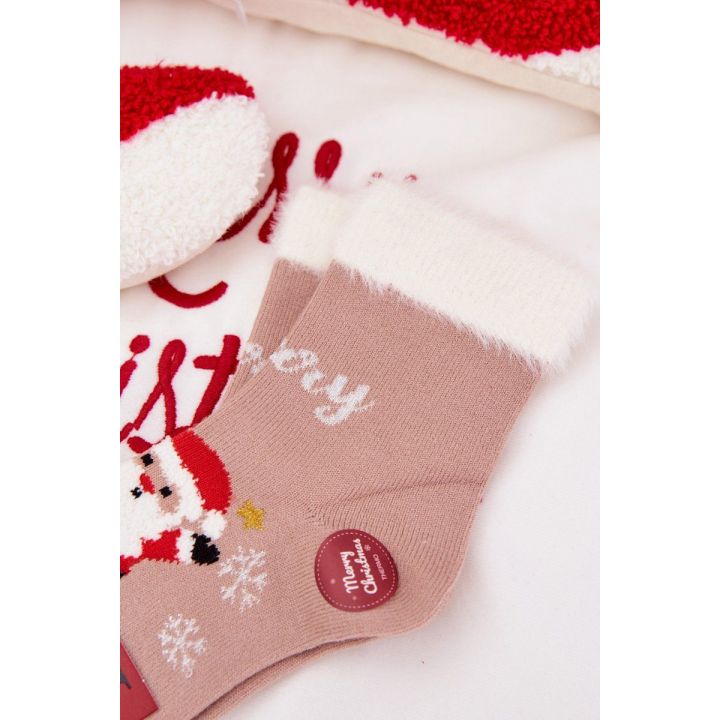 Kojinės vaikams su kailiuku ir Kalėdų seneliu vilnos alpaka – šilumai ir jaukumui žiemą.