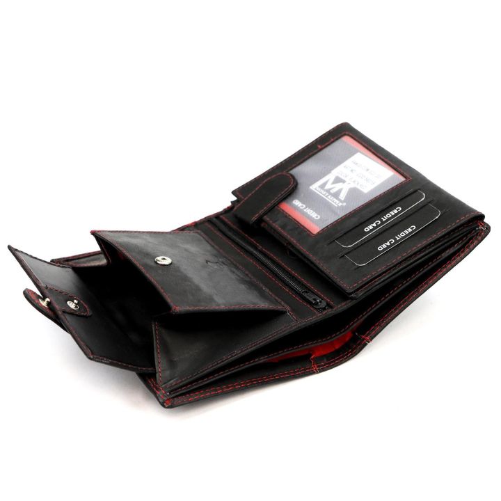 Vyriška odinė piniginė su užsegimu 10,5×13 cm Money Keeper – kasdienai