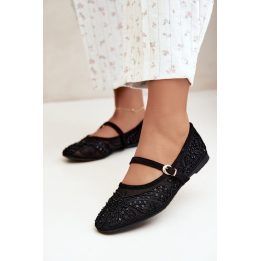 Juodos balerinos su blizgučių ir siuvinėjimo detalėmis Step in style