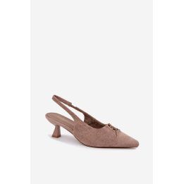 Smėlio spalvos aukštakulnės basutės Step in style