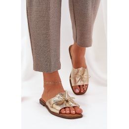 Odos imitacijos moteriškos šlepetės su kaspinu Step in style