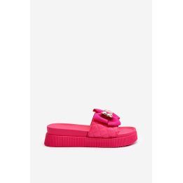 Ryškiai rožinės platforminės basutės Step in style