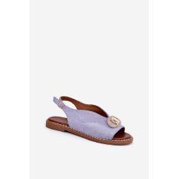 Šviesiai violetinės basutės su kulnu Step in style