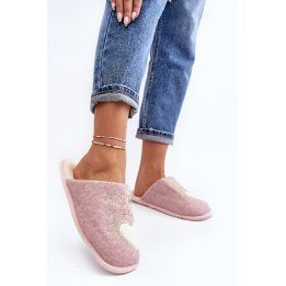 Rožinės moteriškos šlepetės su uždaru priekiu Step in style