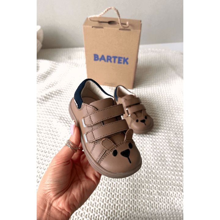 Vaikiški barefoot batai su meškučio aplikacija smėlio spalvos Bartek