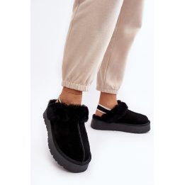 Juodos moteriškos šlepetės su pašiltinimu Step in style