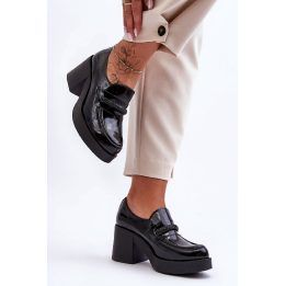 Juodi aulinukai su storu kulnu Step in style