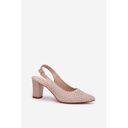Smėlio spalvos basutės su kulnu Step in style