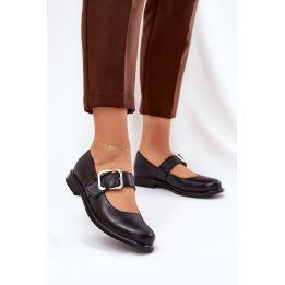 Juodi odiniai aulinukai su sagtimi Step in style