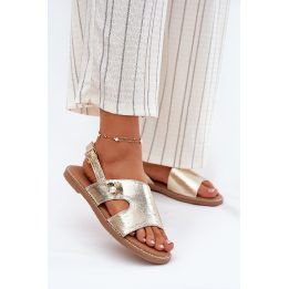 Auksinės basutės su dekoratyvine detale Step in style