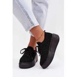 Juodi tekstiliniai sportbačiai Step in style