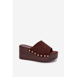 Moteriškos basutės iš dirbtinės zomšos, 8 cm platforma