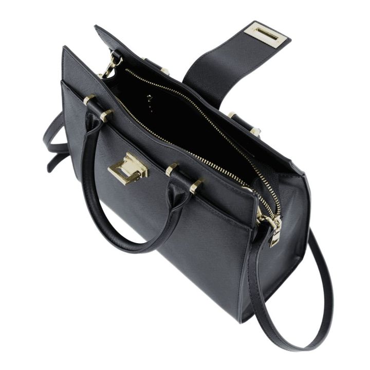 Moteriška rankinė ALESSIA iš dirbtinės odos juoda Solier
