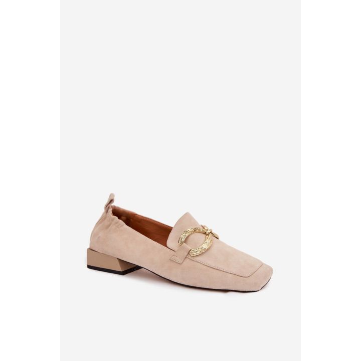 Moteriški mokasinai iš zomšos su 2,5 cm kulnu Step in style