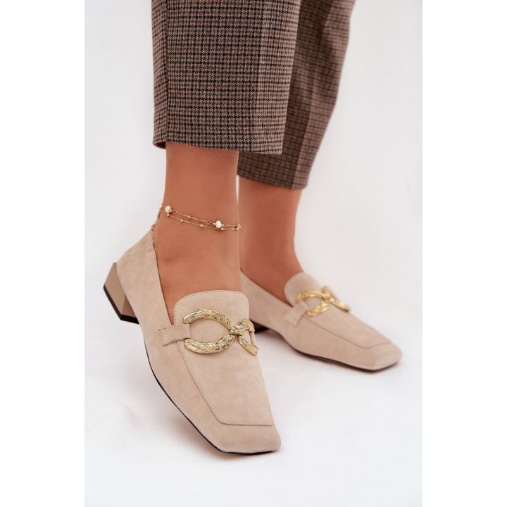 Moteriški mokasinai iš zomšos su 2,5 cm kulnu Step in style