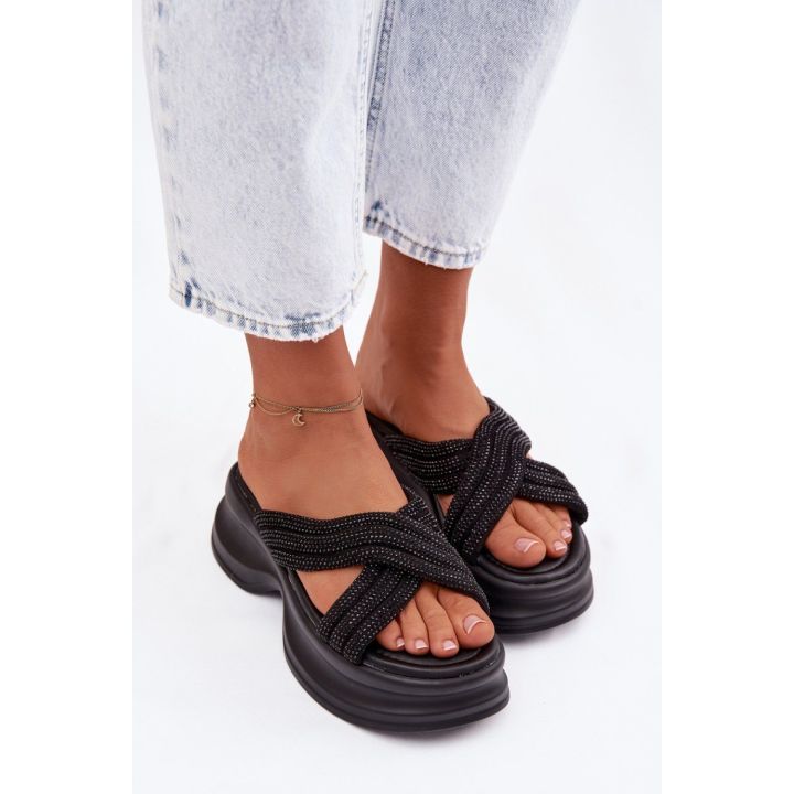 Moteriškos basutės iš audinio 5 cm platforma Step in style