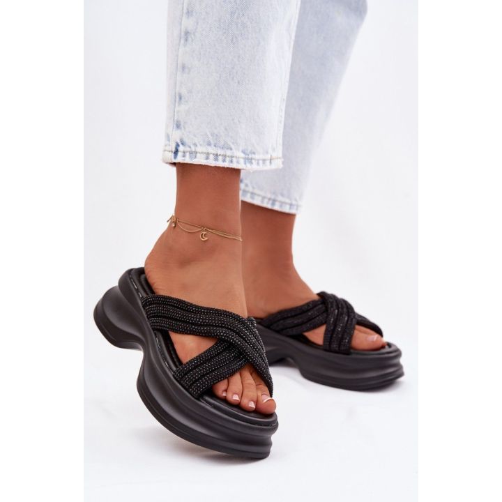 Moteriškos basutės iš audinio 5 cm platforma Step in style