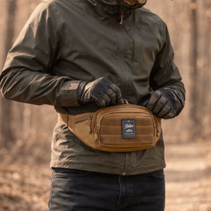 Moteriška juosmeninė rankinė iš Cordura, chaki spalvos Solier