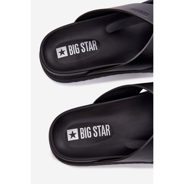 Vyriškos šlepetės iš natūralios odos juodos Big Star