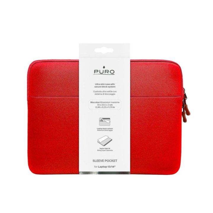 Dėklas nešiojamam kompiuteriui 13" iš neopreno raudonos Puro