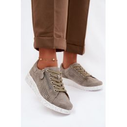 Moteriški mokasinai iš zomšos su užtrauktuku Cemela