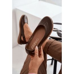 Odinės šokoladinės moteriškos barefoot balerinos Zazoo