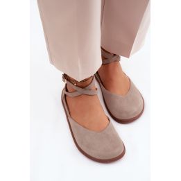 Moteriškos zomšinės barefoot balerinos Zazoo 320, cappuccino