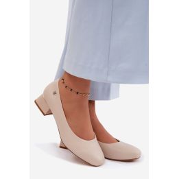 Moteriški bateliai ant storo kulno Sergio Leone, šviesiai smėlio