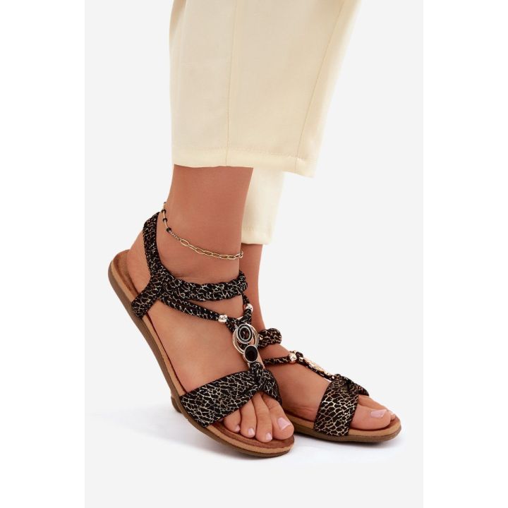 Artiker moteriškos juodos basutės plokščiu padu