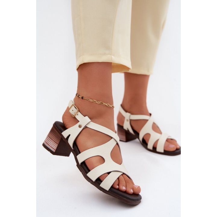 Moteriškos odinės basutės su kulnu Step in style 227908