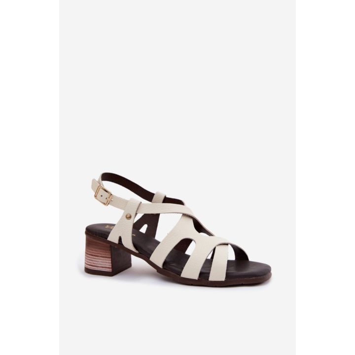 Moteriškos odinės basutės su kulnu Step in style 227908