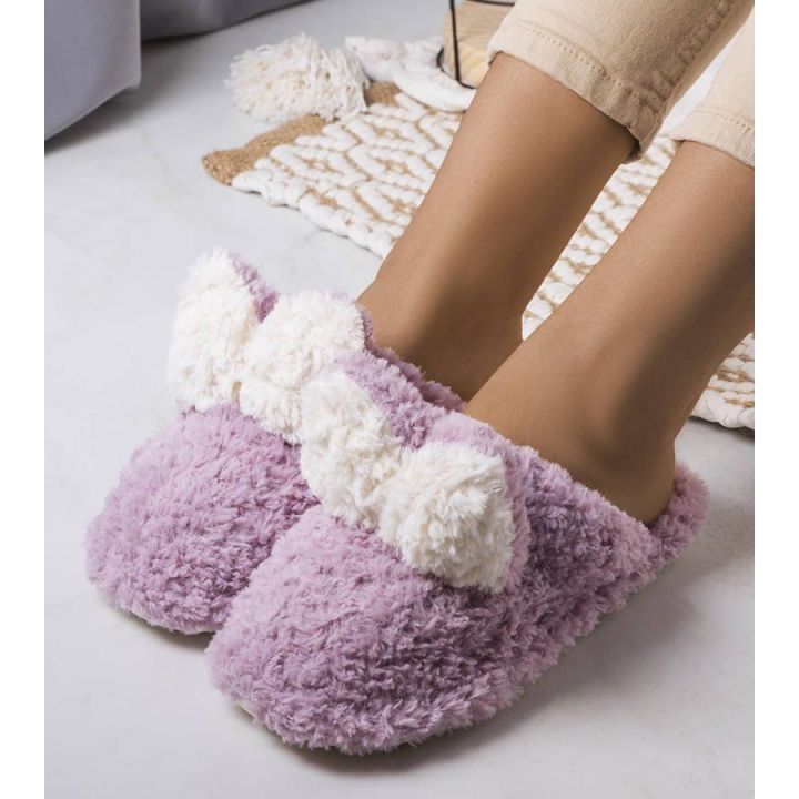 Violetinės minkštos šlepetės Rabit