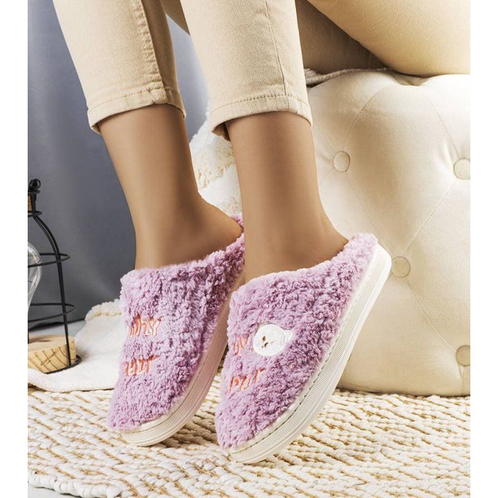 Violetinės minkštos šlepetės Why Bear