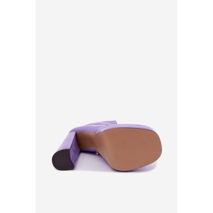 Moteriški violetiniai platforminiai aulinukai su kulnu