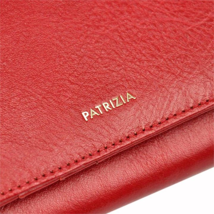 Raudona natūralios odos moteriška piniginė PATRIZIA