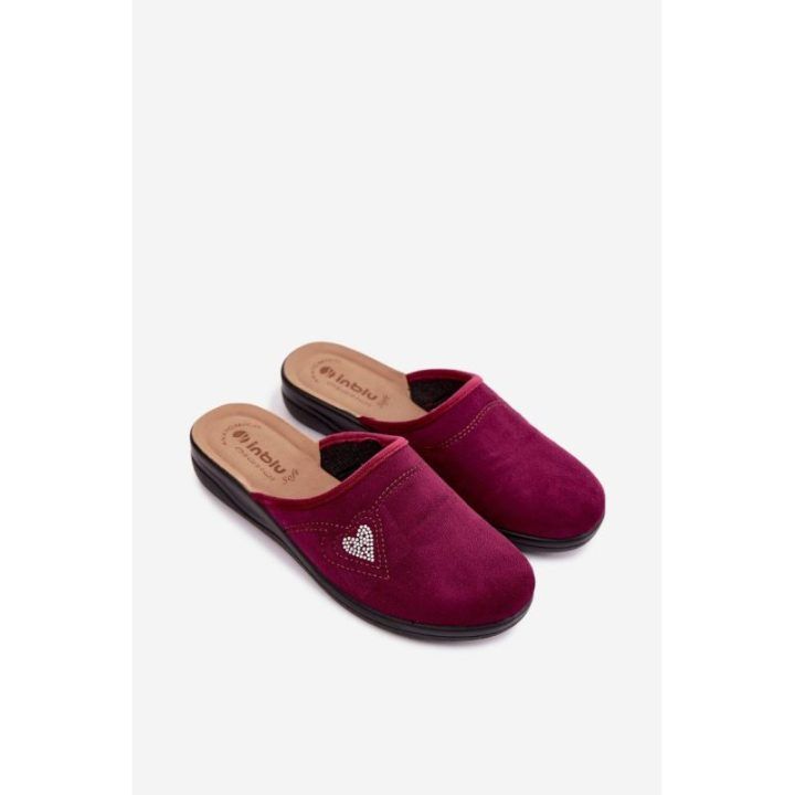 Moteriškos namų šlepetės bordo spalvos