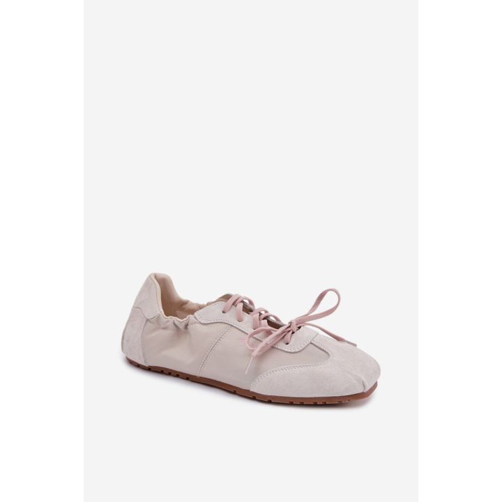 Kreminiai moteriški zomšiniai sportbačiai Big Star