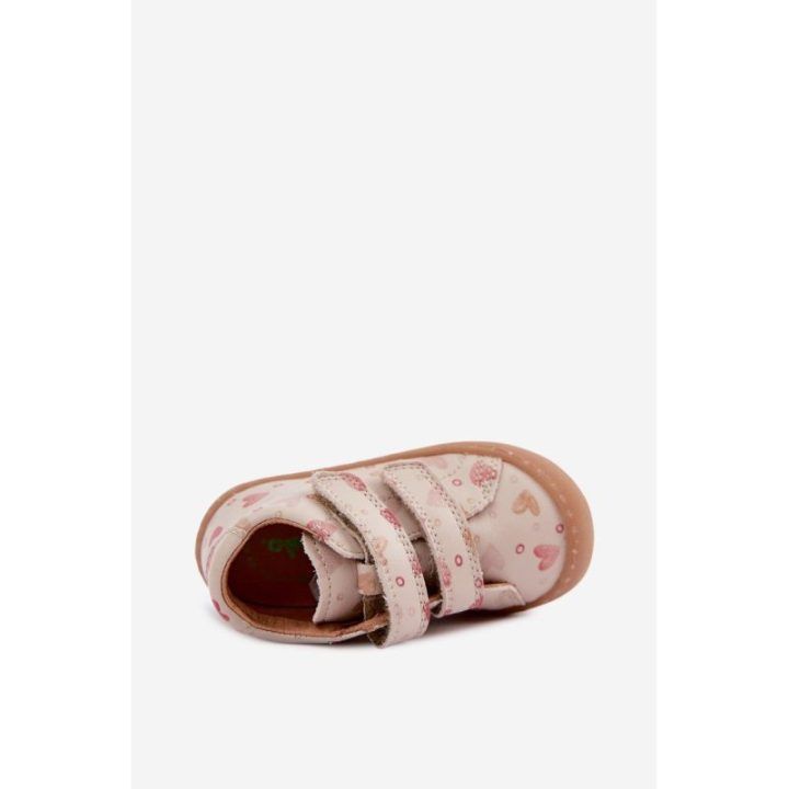 Vaikiški odiniai barefoot bateliai su širdelėmis Froddo, smėlio spalvos