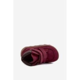 Vaikiški odiniai aulinukai barefoot, bordo spalvos