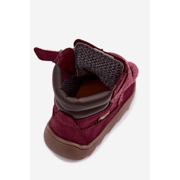 Vaikiški odiniai aulinukai barefoot, bordo spalvos