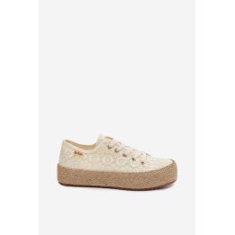 Moteriški platforminiai kedai-espadrilės Lee Cooper, smėlio spalvos