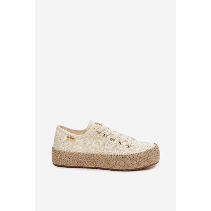 Moteriški platforminiai kedai-espadrilės Lee Cooper, smėlio spalvos