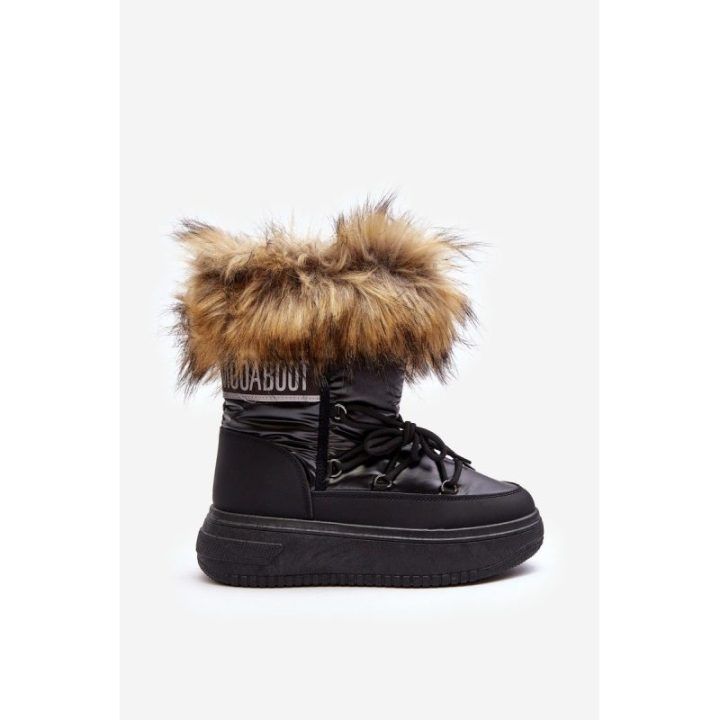 sniego batai su kailiu ant platformos Black Nabilla BSB27903