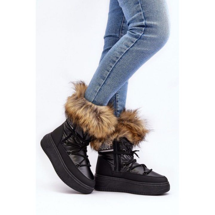 sniego batai su kailiu ant platformos Black Nabilla BSB27903