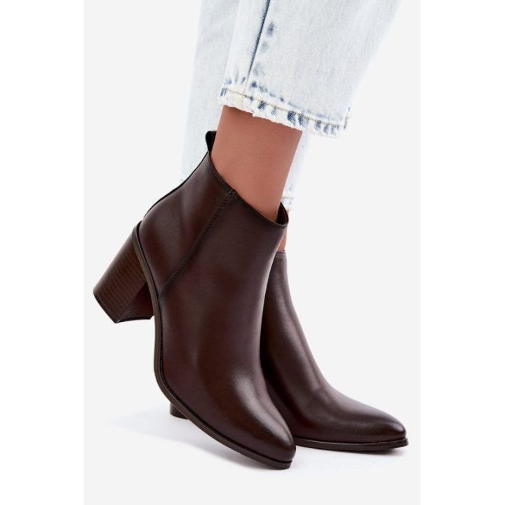 Moteriški aulinukai su kulnu Sergio Leone, šokolado rudos spalvos
